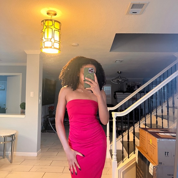 ZARA MIDI FUCHSIA DRESS - Picture 3 of 4